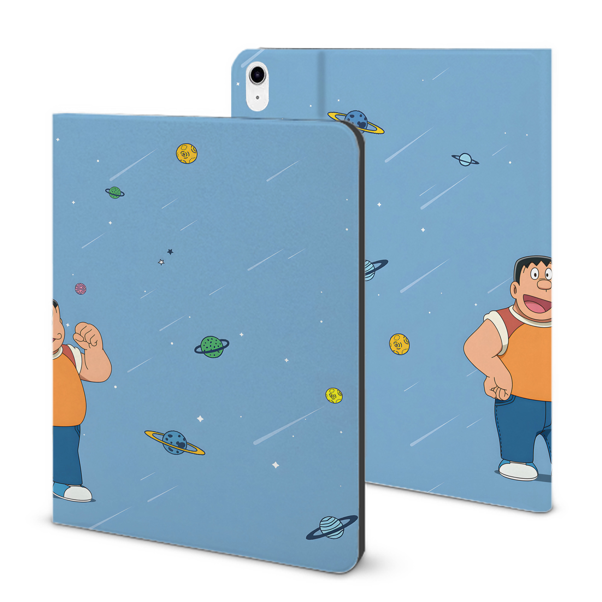 （画像用） ドラえもん Doraemon IPad ケース ブック型 PUレザー TPU 耐衝撃 軽量 薄型 ペン収納なし 全面保護 IPad 各モデル対応